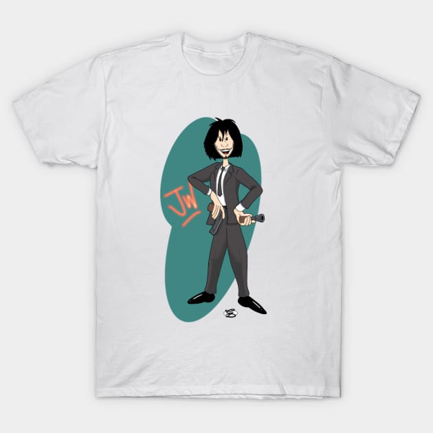 John Wick Cartoon T-Shirt by GarryDeanArt